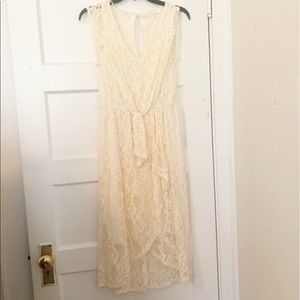 june & hudson lined lace dress cream M NWOT